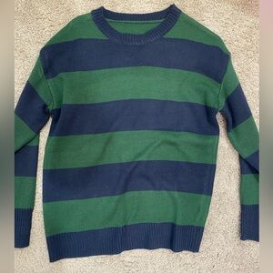 Green and Blue Striped Sweater
